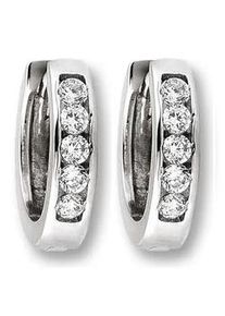 Paar Creolen ONE ELEMENT "Zirkonia Ohrringe Creolen aus 333 Wei&szlig;gold", silber, Ohrringe, Damen, Damen,mit Zirkonia, Gold Wei&szlig;gold 333, Gold, Wei&szlig;gold 333, Fein gefertigt &ndash; ein Zeichen mit besonderer Bedeutung