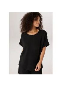 Schlupfbluse ANISTON PLUS, Damen, Gr. 50, schwarz, Piqu&eacute;, Obermaterial: 100% Polyester, unifarben, figurumspielend Po-bedeckend, Rundhals, Blusen Schlupfbluse, in weicher Pique-Qualit&auml;t - NEUE KOLLEKTION