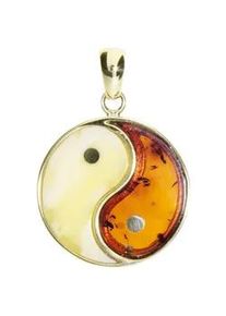 Kettenanh&auml;nger OSTSEE-SCHMUCK "- Yin & Yang - Gold 333/000 - Bernstein" Gr. 34, gold (gold 333, goldfarben, gelb), Schmuckanh&auml;nger, Damen, Gelbgold 333, Kettenanh&auml;nger