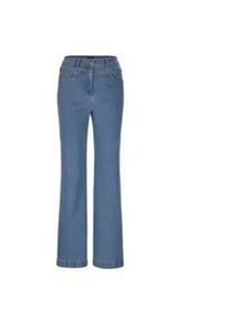 Stretch-Jeans GOLDNER "Weite Jeans VERA in Blau, Kontrastn&auml;hte", Damen, Gr. 40, N-Gr, blau (hellblau), Obermaterial: 83% Baumwolle CO. 15% Polyester PES. 2% Elasthan EL., Jeans