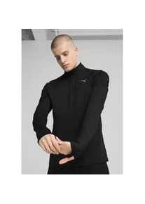 Laufshirt Puma "M RUN VELOCITY CLOUDSPUN 1/4 ZIP", Herren, Gr. L, Puma schwarz, Jersey, Obermaterial: 94% Polyester, 6% Elasthan, regular fit normal, Shirts Laufshirt, Regular Fit, mit DryCELL-Technologie, Vier-Wege-Stretch