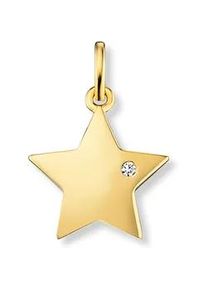 Kettenanh&auml;nger ONE ELEMENT "0.01 ct Diamant Brillant Stern Anh&auml;nger aus 585 Gelbgold", gold, Schmuckanh&auml;nger, M&auml;dchen, 0,01, Diamanten Gelbgold 585 Gold, Diamanten, Gelbgold 585, Gold, Kettenanh&auml;nger, Klassische Eleganz &ndash; veredelt mit funkelndem Diamantbesatz