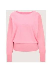Madeleine Mode Longpullover MADELEINE "Pullover Basic Strickpullover mit Fledermaus&auml;rmeln", Damen, Gr. 44/46, rosa (himbeersorbet, melange), Obermaterial: 46% Modal CMD. 40% Polyacryl PAN. 14% Polyamid PA., Modern, figurumspielend, Pullover Longpullover