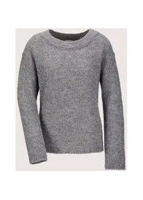 Madeleine Mode Longpullover MADELEINE "Pullover Pullover mit Glanz-Effekt", Damen, Gr. 40/42, grau (graphit, dunkelpuder), Obermaterial: 42% Polyacryl PAN. 36% Polyamid PA. 19% Alpaka WP. 3% metallisierte Fasern MTF., Modern, normal, Pullover Longpullover