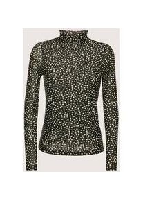 Madeleine Mode Langarmshirt MADELEINE "Blusenshirt Elegantes Oberteil mit P&uuml;nktchen-Design", Damen, Gr. 44, schwarz (schwarz, wollwei&szlig;), Obermaterial: 95% Polyester PES. 5% Elasthan EL., Modern, Shirts Langarmshirt