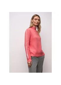 Strickpullover Street One, Damen, Gr. 44, striking coral meliert, Stoff, 33% Polyester, 31% Polyacryl, 24% Baumwolle, 12% Polyamid, unifarben, normal normal, hoch geschlossener Ausschnitt, Rippb&uuml;ndchen, Pullover Strickpullover, Grobstrick