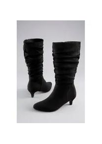 Stiefel ANISTON SHOES, Damen, Gr. 40, schwarz, Textil, Veloursleder, Schuhe Stiefel, mit Raffungen am slouchy Schaft - NEUE KOLLEKTION