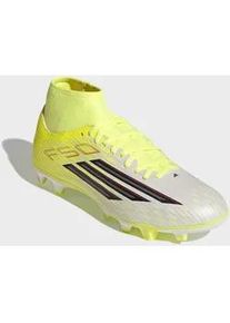 Fu&szlig;ballschuh Adidas PERFORMANCE "F50 CLUB MID CUT FIRM GROUND / MULTI GROUND", Herren, Gr. 46, team solar gelb 2, core schwarz, lucid rot, Synthetik, Textil, Schuhe Fu&szlig;ballschuh, f&uuml;r viele verschiedene B&ouml;den geeignet