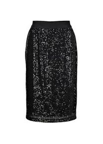 Schlupfrock GOLDNER "Kurzgr&ouml;&szlig;e Festlicher Rock mit Rundumschlupfbund", Damen, Gr. 19, schwarz, Obermaterial: 100% Polyester PES., gerade, R&ouml;cke, Mit schimmernden Pailletten