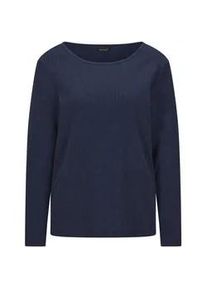 Langarmshirt GOLDNER "Kurzgr&ouml;&szlig;e Langarm Melange Jersey-Oberteil", Damen, Gr. 20, blau (marine), Obermaterial: 76% Polyester PES. 20% Viskose CV. 4% Elasthan EL., Modisch, Shirts Langarmshirt, U-Boot-Ausschnitt