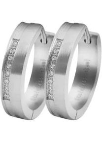 Adelia&acute;s Klappcreolen ADELIA ́S "Damen Ohrringe &ndash; Klappcreole aus Edelstahl mit Strass Steinchen", Damen, Gr. Damen, Edelstahl, silber, Ohrringe Klappcreolen, Ideal als Geschenk &ndash; dezent und elegant