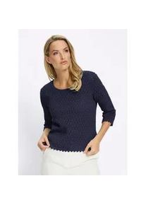 Ajourpullover Heine "Pullover", Damen, Gr. 34, marine, 100% Baumwolle, unifarben, Pullover