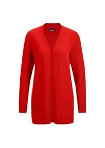 Strickjacke GOLDNER "Langarm Feinstrick-Cardigan", Damen, Gr. 46, rot (hagebutte), Obermaterial: 100% Kaschmir WS., figurumspielend, Rippe, Strickjacken Strickjacke, Ohne