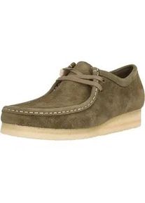 Schn&uuml;rschuh Clarks "Wallabee", Herren, Gr. 45, khaki, Schuhe Schn&uuml;rschuh, aus hochwertigem Oasis-Wildleder