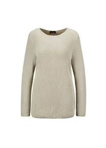 Strickpullover GOLDNER "Kurzgr&ouml;&szlig;e Figurschmeichelnder Baumwoll-Pullover", Damen, Gr. 22, beige (stein), Obermaterial: 100% Baumwolle CO., Rippe, Pullover Strickpullover, Ohne