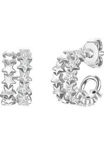 Glanzst&uuml;cke M&uuml;nchen Paar Creolen GLANZST&Uuml;CKE M&Uuml;NCHEN "Set: GSM571", silber, wei&szlig;, Ohrringe, Damen, 11,6,mit Zirkonia, Silber 925 (Sterlingsilber), aus Sterling Silber