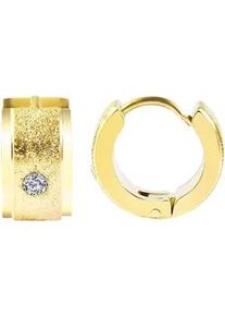 Adelia&acute;s Klappcreolen ADELIA ́S "Damen Ohrringe &ndash; Klappcreole aus Edelstahl mit Strass Steinchen", Damen, Gr. Damen, Edelstahl, gold, Ohrringe Klappcreolen, Perfekt als Geschenk zum Muttertag