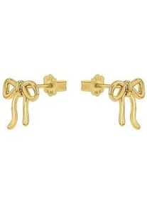 Paar Ohrstecker Amor "Schmuck Geschenk, Schleife", gelbgoldfarben, Ohrringe, Damen, Silber 925 (Sterlingsilber)