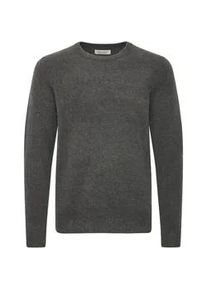 Strickfleece-Pullover Casual Friday "Strickpullover CFHEINE", Herren, Gr. L, grau (dunkelgrau melange), Obermaterial: 65% Polyacryl PAN. 27% Nylon NY. 5% Wolle mw. 3% Polyester PES., Pullover