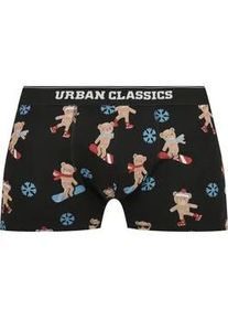 Boxershorts Urban Classics "Urban Classics Herren Organic X-Mas Boxer Shorts 3-Pack", Herren, Gr. 4XL, 1 Stk., teddy aopj asper navy, 95% Baumwolle, 5% Polyester, unifarben, Unterhosen