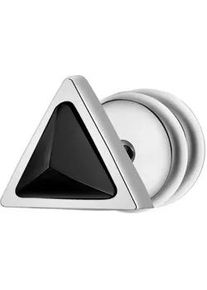 Paar Ohrstecker True Rebels "TR335", silber (silber, schwarz), Ohrringe, Herren, 5,7,mit Zirkonia, Edelstahl, mit Dreieck