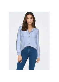 Hemdbluse Only "OnlyASMIN SHIRT L/S WVN NOOS", Damen, Gr. L, marina stripes:sofia, Web, Obermaterial: 100% Viskose, gestreift, loose fit h&uuml;ftbedeckend, Blusen Hemdbluse
