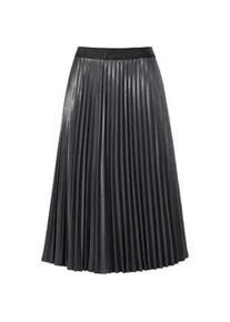 Plisseerock GOLDNER "Kurzgr&ouml;&szlig;e Plisseerock im Metallic Look", Damen, Gr. 21, grau (metallic, grau), Obermaterial: 95% Polyester PES. 5% Elasthan EL., gerade, R&ouml;cke, Metallisches Garn