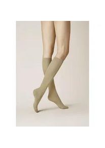 Kniestr&uuml;mpfe Kunert "Kniestrumpf Fly&Care", Damen, Gr. 37-38, grau (beige, meliert 8320), Obermaterial: 60% Baumwolle CO. 35% Polyamid PA. 5% Elasthan EL., Socken Kniestr&uuml;mpfe