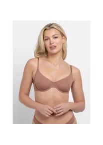 T-Shirt-BH Dorina "Noa", Damen, Gr. 80, Cup D, braun, Obermaterial: 79% Polyamid, 21% Elasthan, bequem, BHs T-Shirt-BH, mit Schale, nicht gef&uuml;ttert, mit B&uuml;gel, basic, elastisch, weich