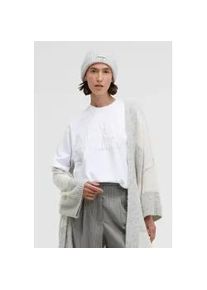 Rundhalsshirt SENSES.THE LABEL, Damen, Gr. XL, wei&szlig;, Single Jersey, Material: 100% Baumwolle, bedruckt, oversize normal, Rundhals, eingesetzt gerader Abschluss, Shirts Rundhalsshirt, aus Baumwolle