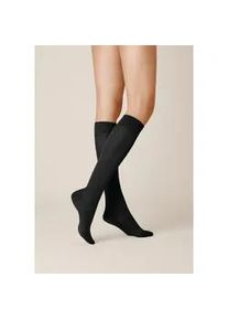 Kniestr&uuml;mpfe Kunert "Kniestrumpf Fly&Care", Damen, Gr. 37-38, schwarz (schwarz 0070), Obermaterial: 60% Baumwolle CO. 35% Polyamid PA. 5% Elasthan EL., Socken Kniestr&uuml;mpfe