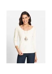 V-Shirt Inspirationen "V-Shirt", Damen, Gr. 38, beige (ecru), 95% Baumwolle, 5% Elasthan, unifarben, V-Ausschnitt, Shirts