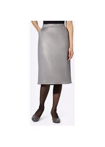 Schlupfrock Classic Basics, Damen, Gr. 52, grau, 95% Polyester, 5% Elasthan, R&uuml;ckenteil:100% Polyester, meliert, unifarben, wadenlang, R&ouml;cke