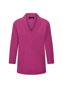 Kurzarmshirt GOLDNER "Elegantes Basic-Shirt mit V-Ausschnitt", Damen, Gr. 42, pink (beere), Obermaterial: 100% Baumwolle CO., Modisch, Shirts, V-Ausschnitt