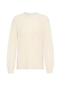 Strickfleece-Pullover oxmo "Strickpullover OXIFANSY", Damen, Gr. S, wei&szlig; (birch), Obermaterial: 50% Viskose CV. 28% Polyester PES. 22% Polyamid PA., Pullover