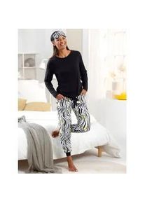 w&auml;schepur Schlafanzug W&Auml;SCHEPUR, Damen, Gr. 36/38, schwarz, limone, bedruckt, 95% Viskose, 5% Elasthan, Homewear-Sets Schlafanzug