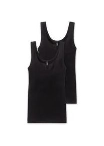 Unterhemd Schiesser "Unterhemd Cotton Essentials 2er Pack", Damen, Gr. 3XL, N-Gr, schwarz, Obermaterial: 100% Baumwolle CO., Unterhemden Unterhemd