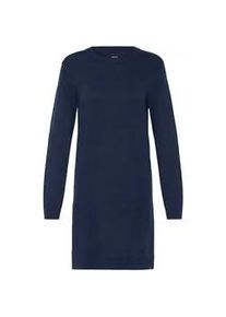 Strickkleid oxmo "Strickkleid OXAIDA", Damen, Gr. XXL, N-Gr, blau (total eclipse melange), Obermaterial: 70% Viskose CV. 30% Polyamid PA., Kleider Strickkleid