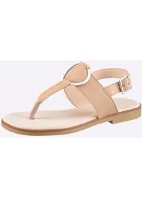 Zehentrenner Heine, Damen, Gr. 38, sand, Glattleder, Leder, Rindsleder, Schuhe Zehentrenner