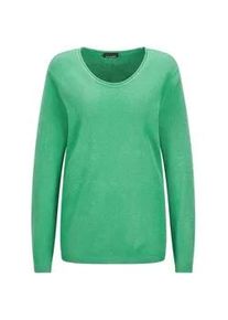 Rundhalspullover GOLDNER "Kurzgr&ouml;&szlig;e Edler Feinstrickpullover, V-Ausschnitt", Damen, Gr. 22, gr&uuml;n (hellgr&uuml;n), Obermaterial: 60% Viskose CV. 40% Baumwolle CO., Pullover Rundhalspullover, Rund-V-Ausschnitt