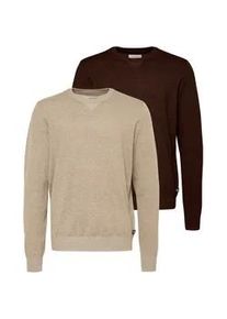 Rundhalspullover Blend "Rundhalspullover BHPullover 2-Pack", Herren, Gr. XXL, braun (chicorey coffeecornstalk), Obermaterial: 100% Polyester PES., Pullover Rundhalspullover
