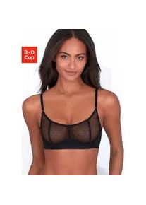 B&uuml;gel-BH Vivance "Ava", Damen, Gr. 70, Cup C, schwarz, Mesh, Obermaterial: 90% Polyamid, 10% Elasthan, BHs B&uuml;gel-BH, aus transparentem Mesh in P&uuml;nktchen-Optik, sexy Dessous