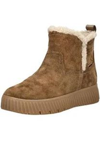 Stiefelette Tamaris "Tamaris Stiefelette Leder", Damen, Gr. 37, cappuccino, Leder, Schuhe Stiefelette