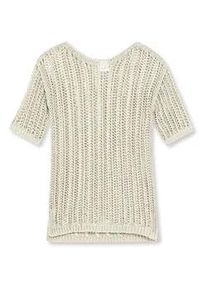 Madeleine Mode Longpullover MADELEINE "Strickpullover Luftiger Sommerpullover mit Ajour-Muster", Damen, Gr. 40/42, wei&szlig; (wollwei&szlig;), Obermaterial: 75% Baumwolle CO. 25% Polyamid PA., Modern, gerade, Pullover Longpullover