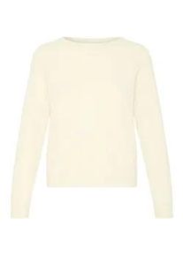 Strickfleece-Pullover oxmo "Strickpullover OXBMMNORA RAGLAN JUMPER", Damen, Gr. M, beige (oatmeal melange), Obermaterial: 52% Viskose CV. 28% Polyester PES. 20% Polyamid PA., Pullover