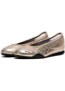Sneaker Puma "CATCH SOLEIL BALLERINA METALLIC WHISPER", Damen, Gr. 37, Puma gold, Puma schwarz, Synthetik, Schuhe Sneaker, mit profillaufsohle aus Gummi, mit Textilmix und Textilfutter