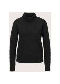 Madeleine Mode Langarmshirt MADELEINE "Sweatshirt Sweatshirt mit Zopfstruktur", Damen, Gr. 48, schwarz, Obermaterial: 83% Polyester PES. 14% Viskose CV. 3% Elasthan EL., Modern, gerade, Shirts Langarmshirt, Zopfstruktur