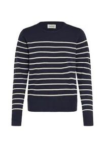 Strickfleece-Pullover oxmo "Strickpullover OXFKEANA", Damen, Gr. L, blau (night sky mix), Obermaterial: 50% Viskose CV. 28% Polyester PES. 22% Nylon NY., Pullover