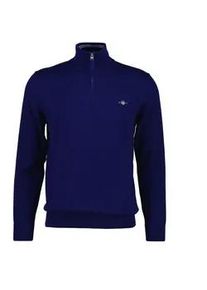 Sweater Gant "Strickpullover CLASSIC COTTON HALF ZIP", Herren, Gr. L, blau (blau navy), Obermaterial: 100% Baumwolle CO., Sweatshirts Sweater