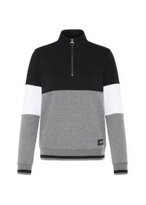 Troyer oxmo "Longsweatshirt OXOMAREN SWEAT", Damen, Gr. XXL, schwarz, Obermaterial: 80% Polyester PES. 20% Baumwolle CO., Pullover Troyer